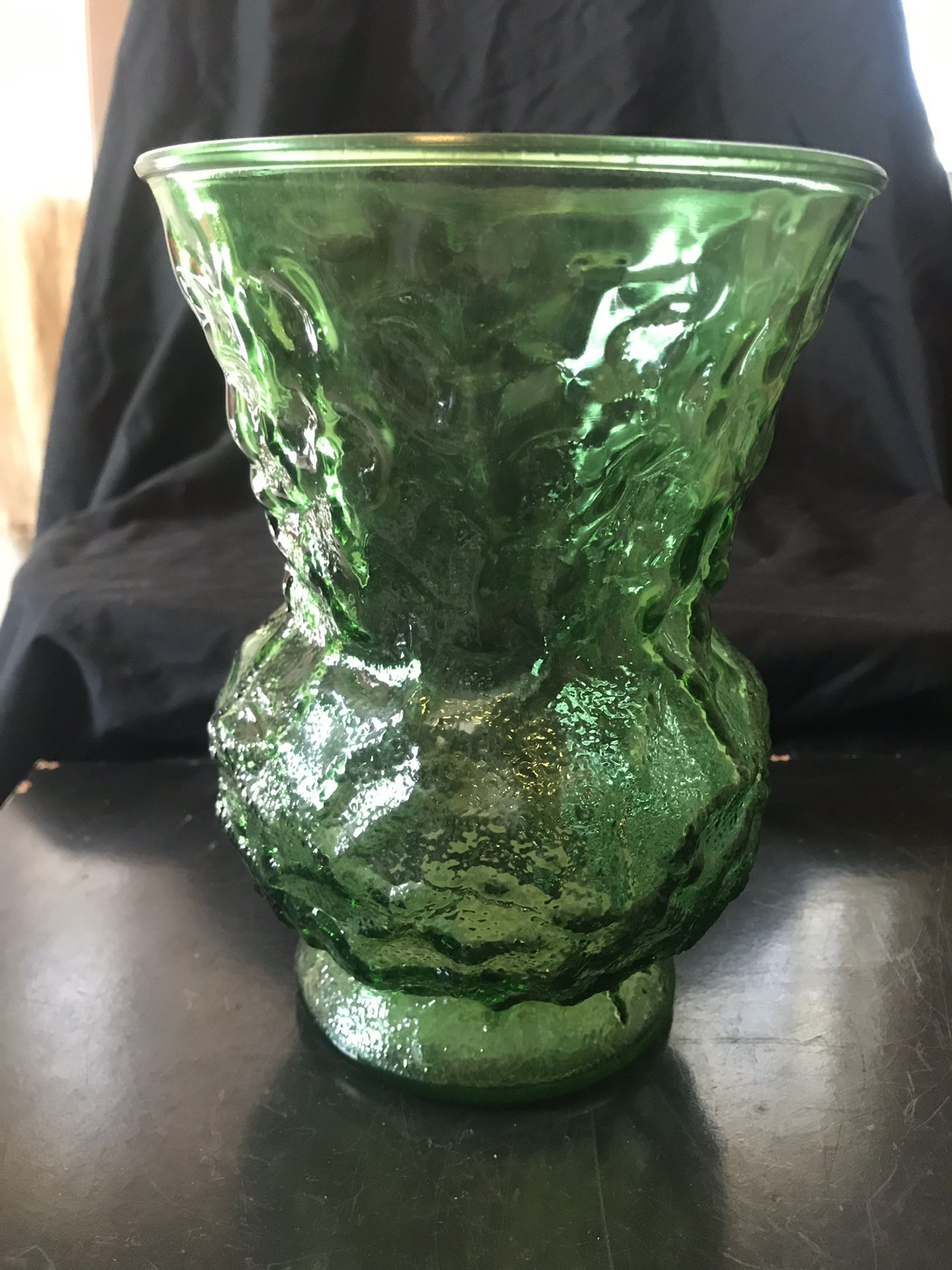 Vintage E.O Brody Crinkled Glass Vase
