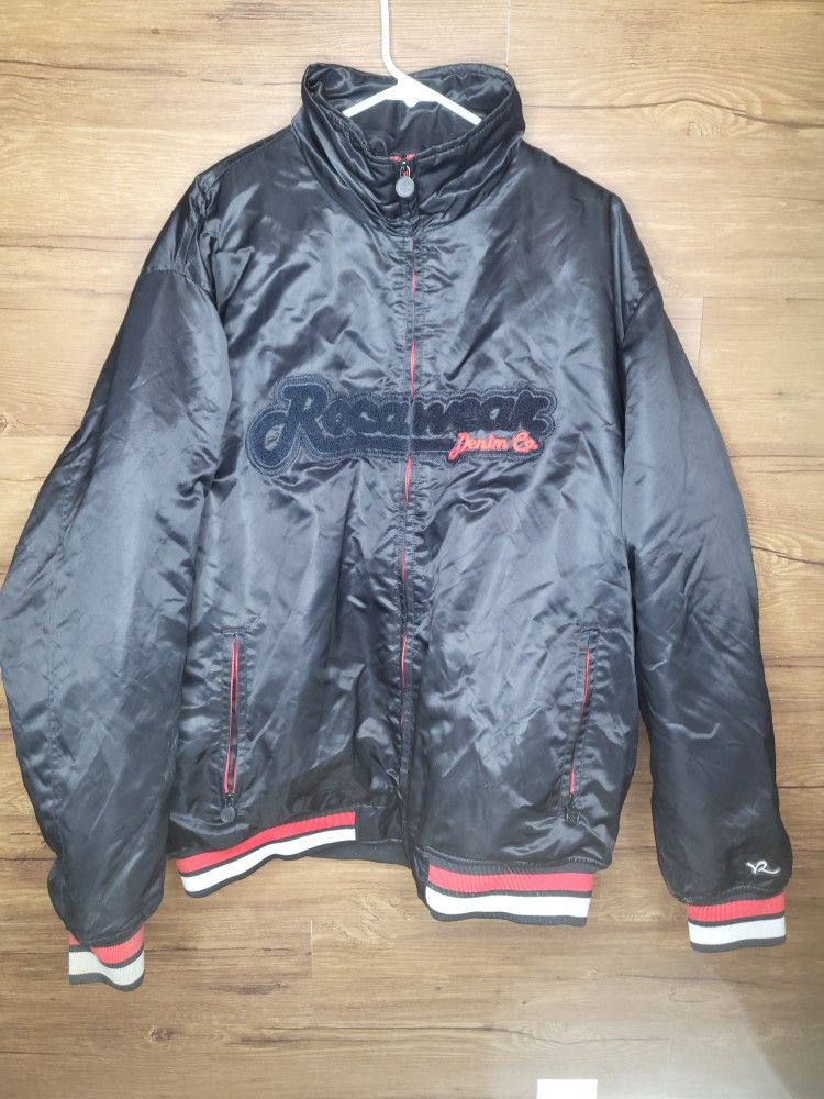 Rocawear Mens Sz 2XL  Black Bomber Jacket 