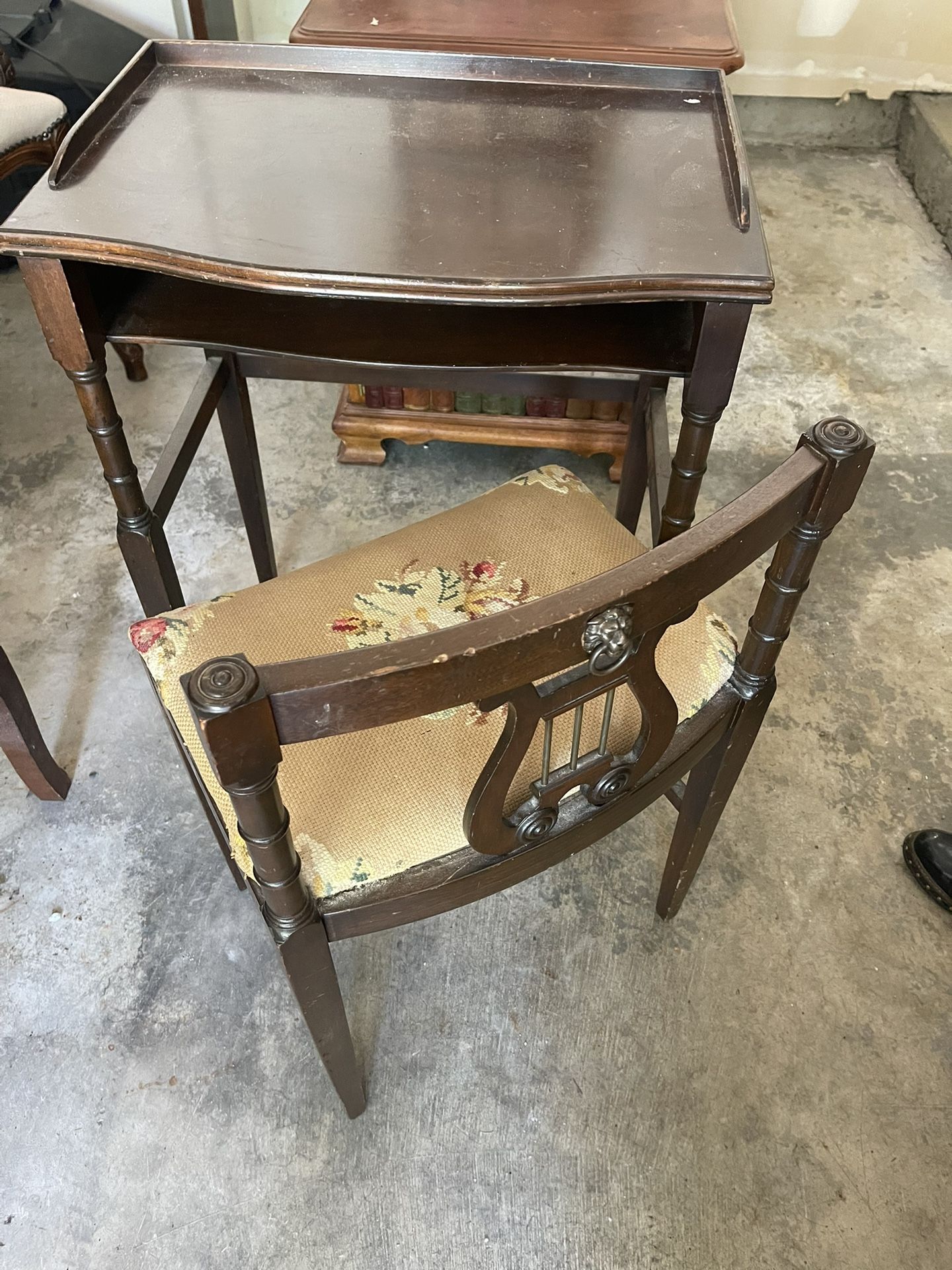 telephone table and chair