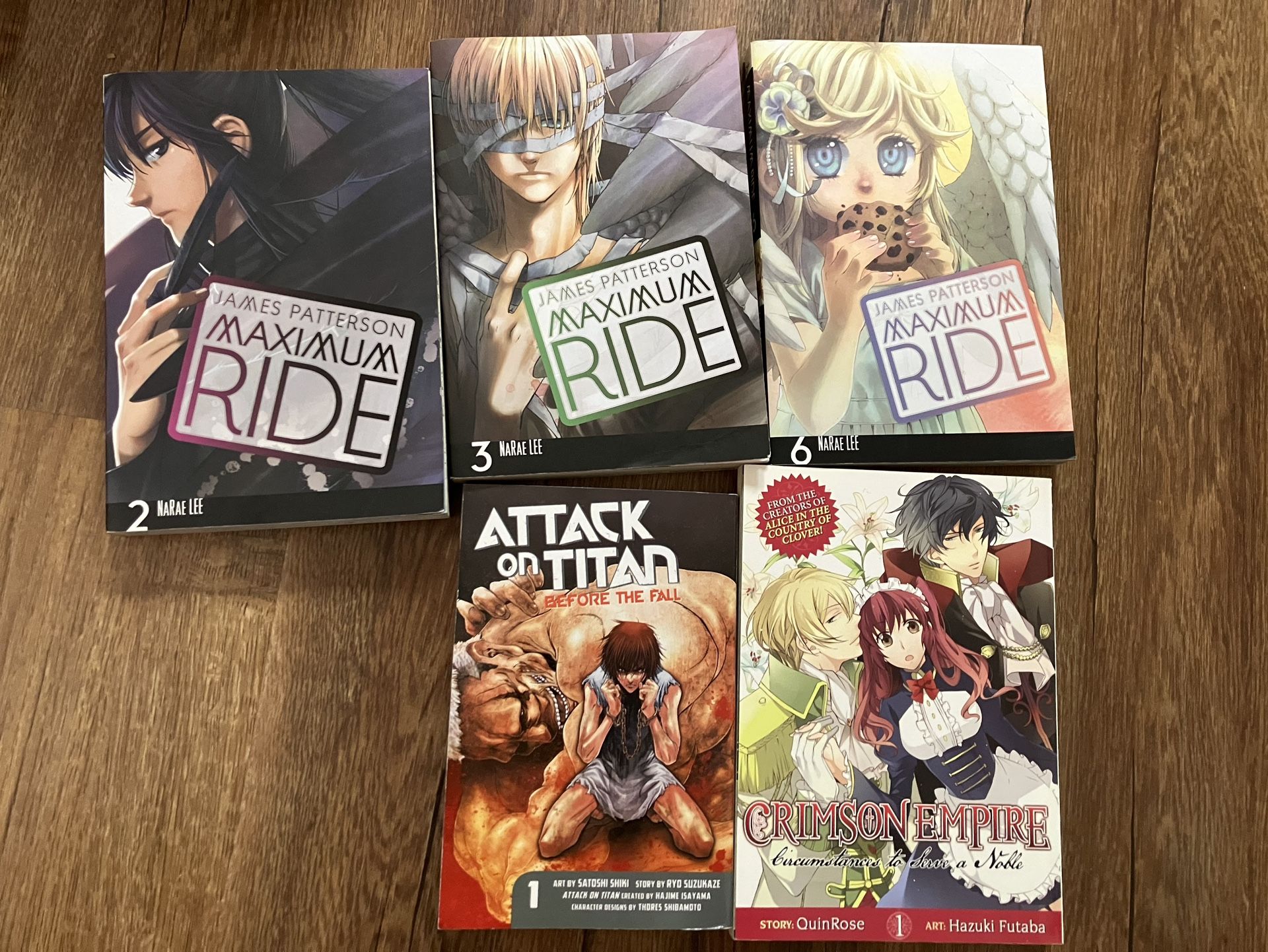 Lot Of 5 Manga - Maximum Ride, Attack on Titan & CRIMSON EMPIRE