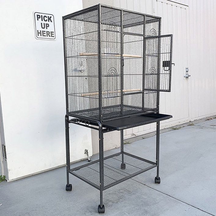 (NEW) $95 Large 53” Bird Cage for Parakeet Parrot Cockatiel Canary Finch Lovebird, Size 24x17x53”