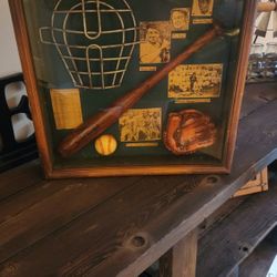 Vintage History Of Baseball Shadow Box