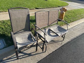 FREE Patio chair and double swing chair—torn canvas