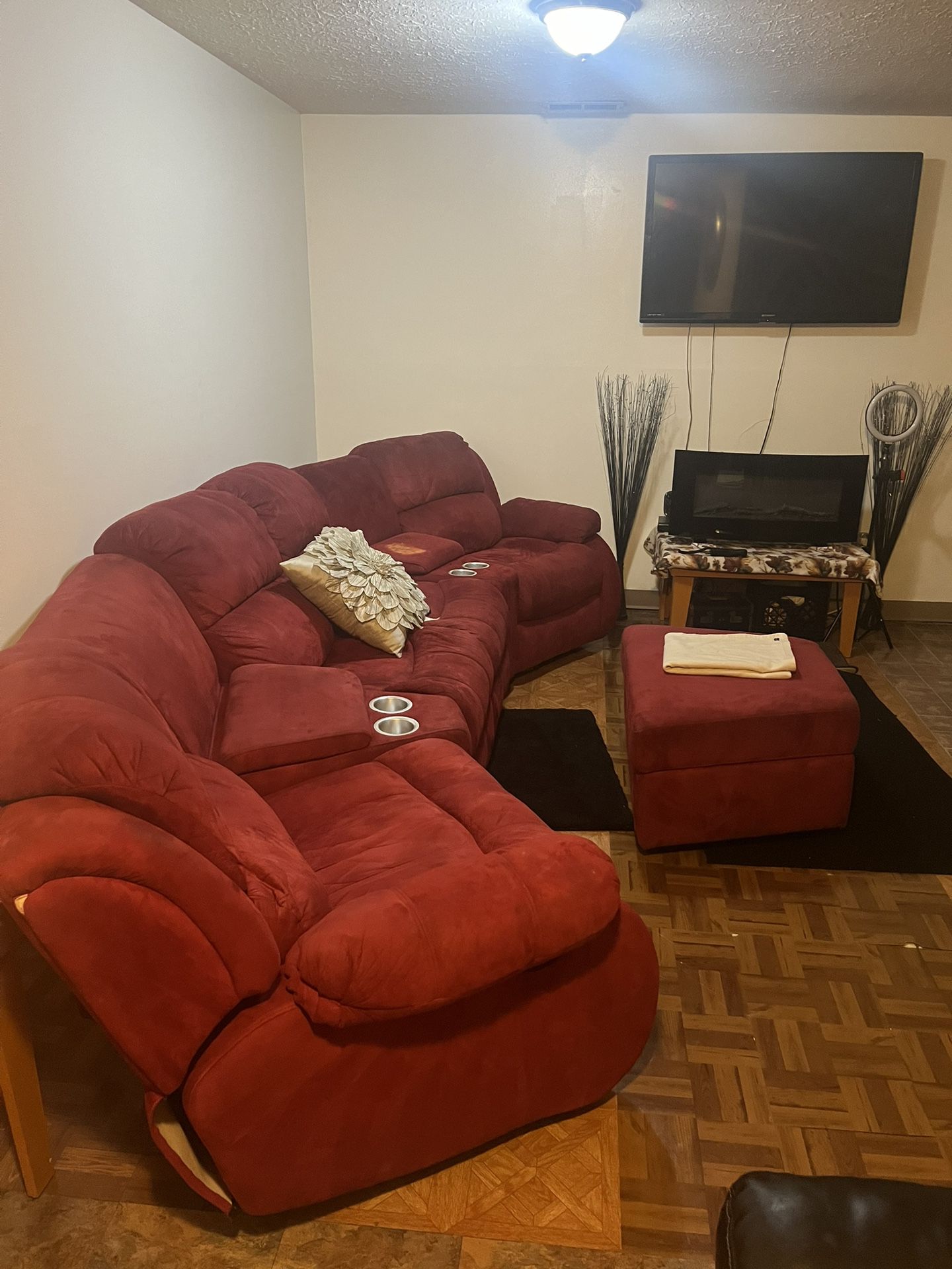 Recliner Sectional Red