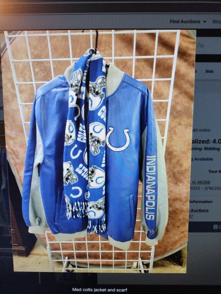 MEDIUM COLTS JACKET AND SCARF. MARTINSVILLE
