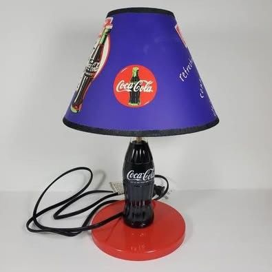 Coca Cola Lamp w/ Purple Shade