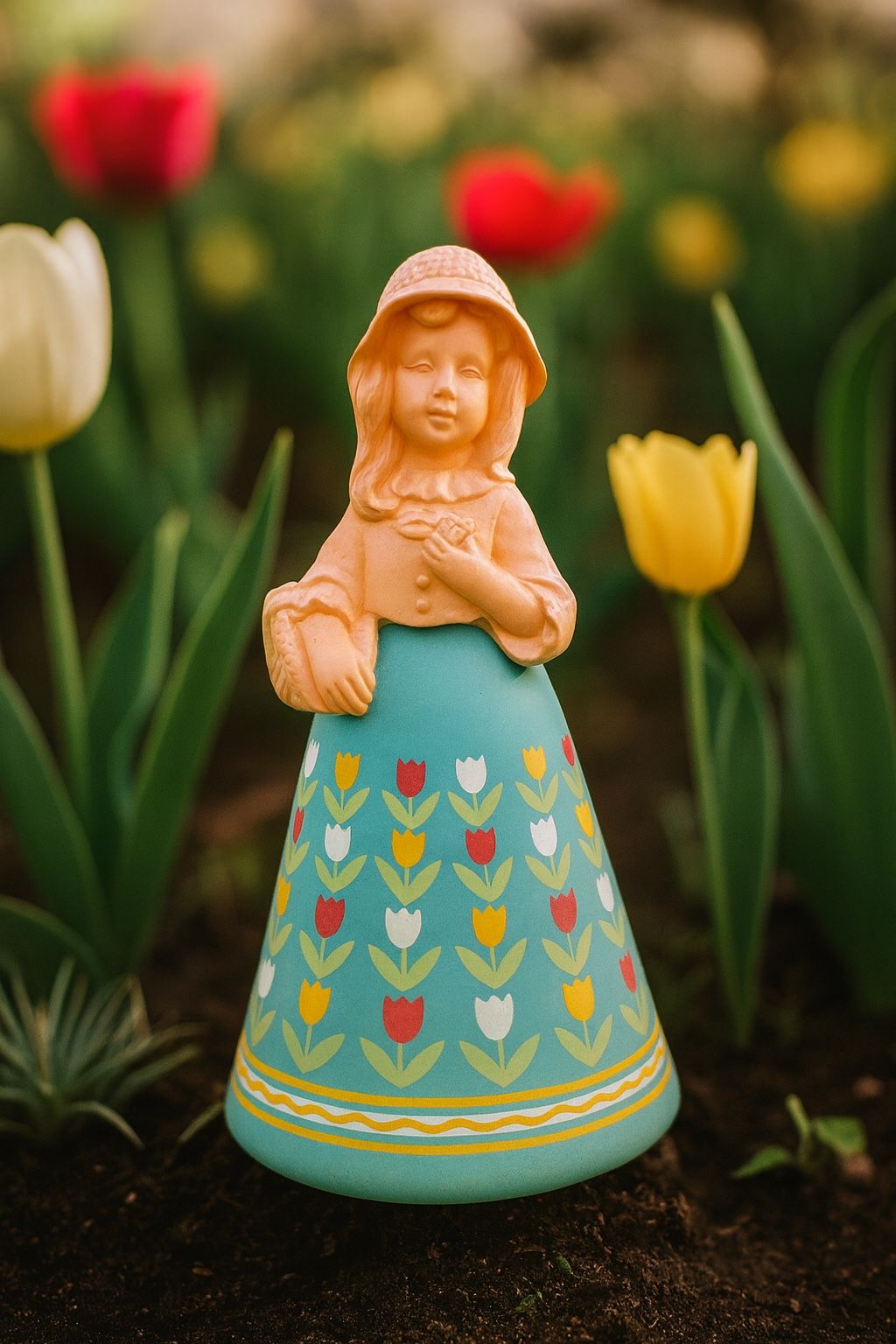 Avon USA 1970s Empty Figural Dutch Maid Sonnet Cologne Decanter, 5.75”