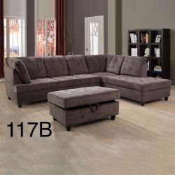 Brown Sectional Sofa Set