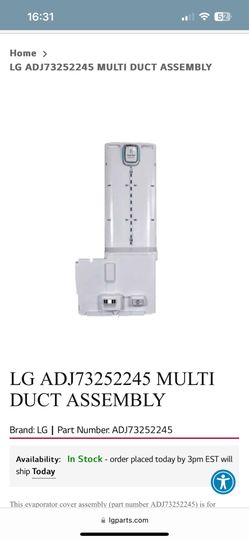 LG ADJxxxx45 MULTI DUCT ASSEMBLY