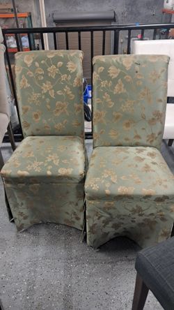 green chairs