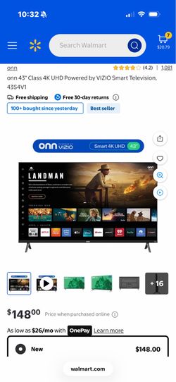 43” ONN 4K Smart TV (Vizio Powered) – Like New np C