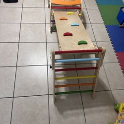 Juego de triángulos, juguete plegable de escalada de madera para niños pequeños de 1.8 a 7 años, regalos de escalador Montessori, gimn