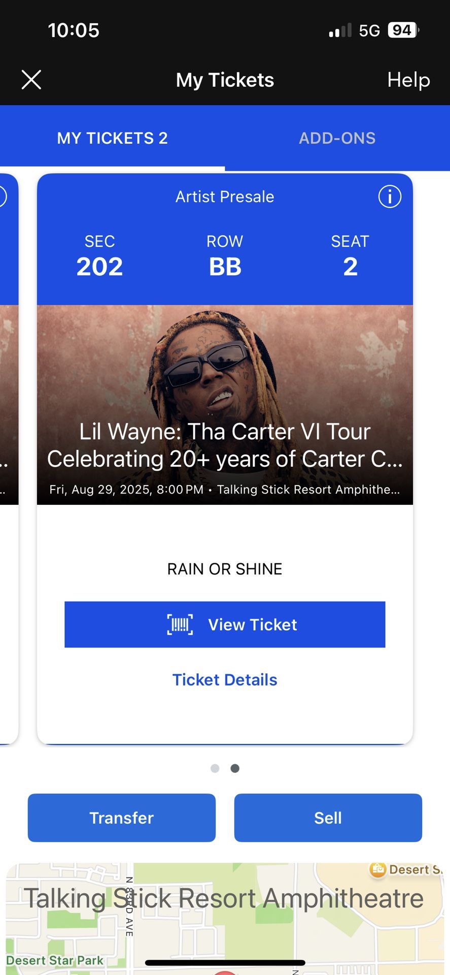 2 Lil Wayne tickets