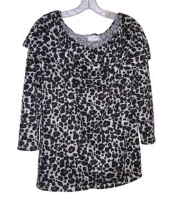 Ann Taylor LOFT Off The Shoulder Leopard Print Top Size Medium 