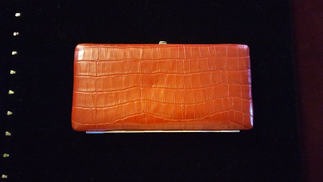 Red Croc Leather Clutch Wallet...9x5"