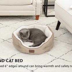 Bedsure Small Dog Bed for Small Dogs Washable - Round Cat Beds for Indoor Cats