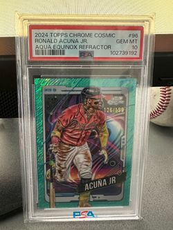 PSA 10 Ronald Acuña Jr 2024 Topps Chrome Cosmic Aqua Equinox /199 GEM MINT 🔥
