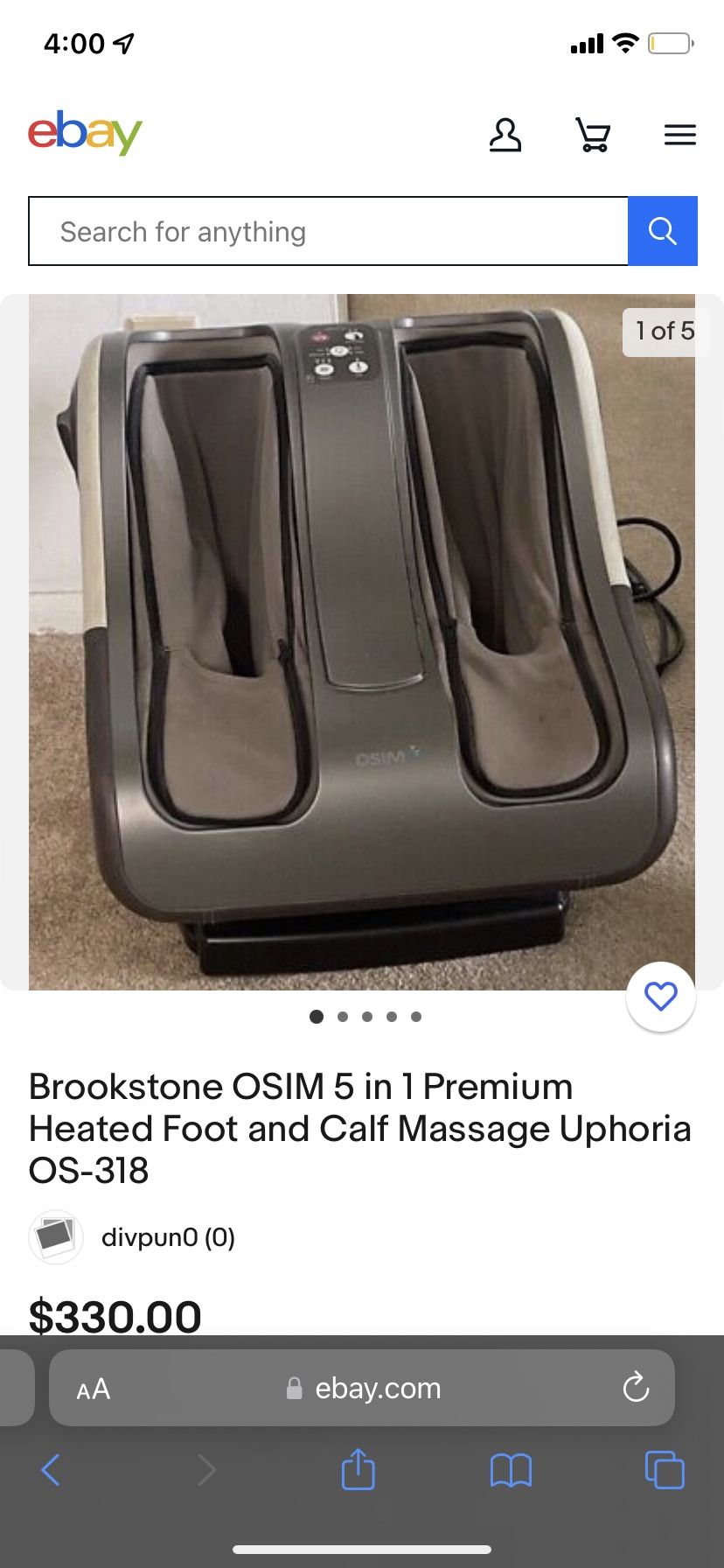 Osim UPHORIA Foot Leg Massage From Brookstone for Sale in Boston