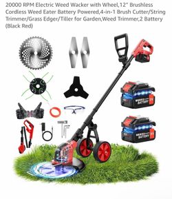 20000 RPM Electric Weed Wacker with Wheel