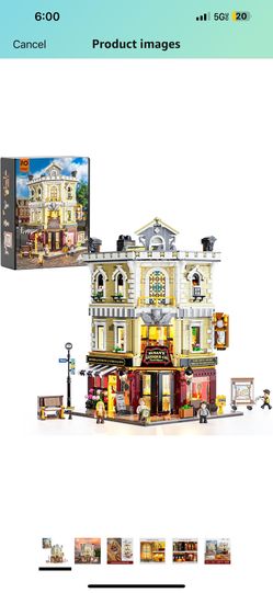Funwhole Antique-Store Lighting Building-Bricks Set - City Town Corner Collectibles Shop LED Light Modular Building Model Set 2847 Pcs for Adults and 