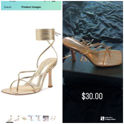 Champagne Gold Strap Heels With Purse 