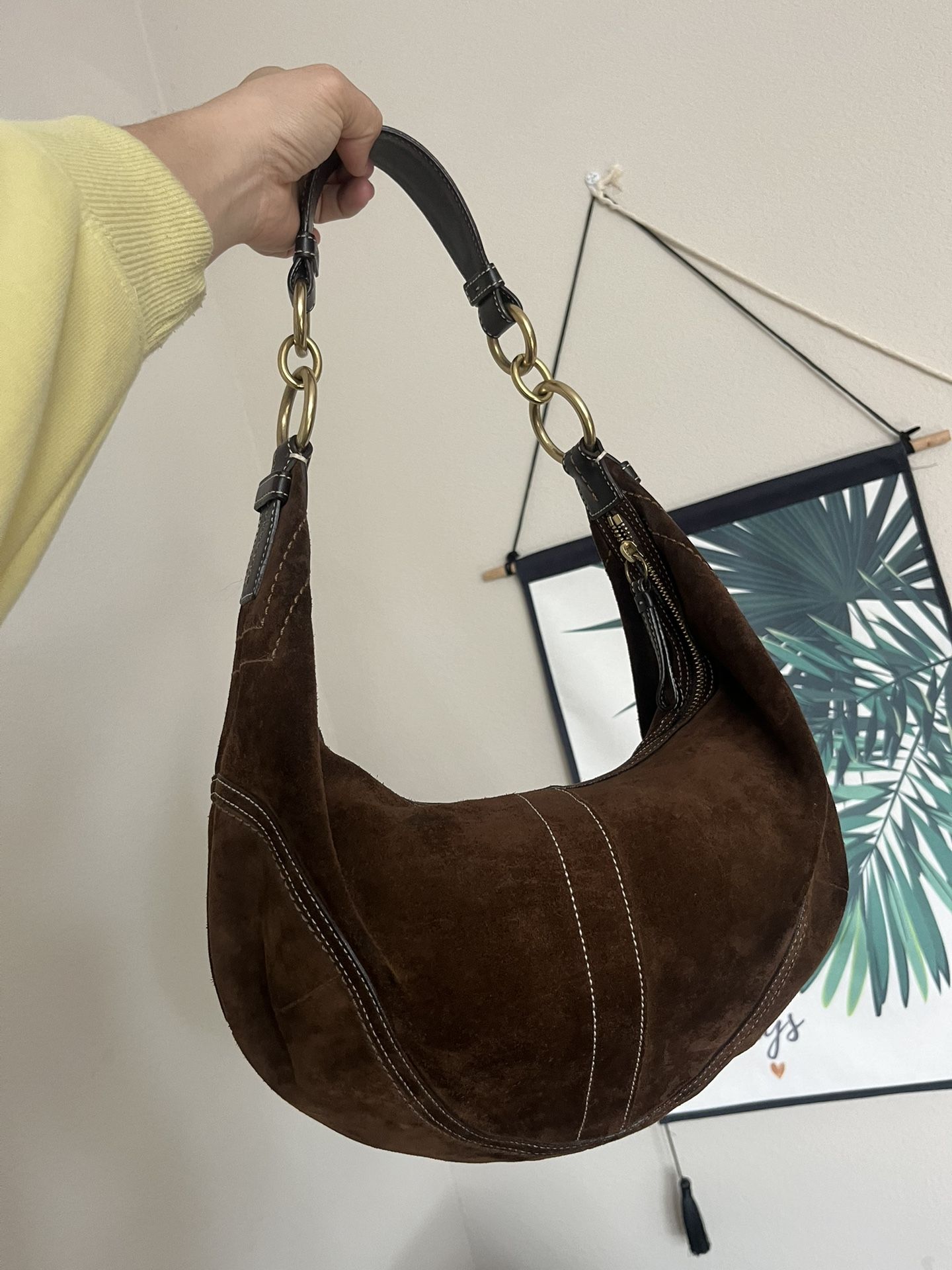 Coach Suede Leather Hobo Bag Vintage Shoulder Bag Like 20 Years Ahí