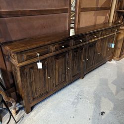Large Narrow Wooden Sideboard 