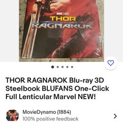 Thor Ragnarok Blufans Exclusive Steelbook 3D Blu-ray Limited Edition One-Click Full Lenticular Marvel Complete Blu-ray Collection 