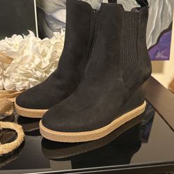 Black wedge Booties size 8