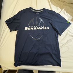 Nike  Seattle Seahawks Shirt Mens Size M Blue Logo Tee NFL Adult