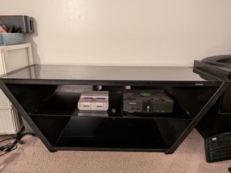 Sonax Black Glass TV Stand - STAND ONLY