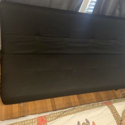 Black Cloth Futon Convertible Bed 