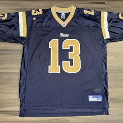 Reebok Kurt Warner #13 St Louis Rams NFL Equipment Home Jersey Men’s XL NWOT  100% authentic. Brand new without tag.  The product is a men's XL Reebok