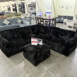 New Black Sectional 