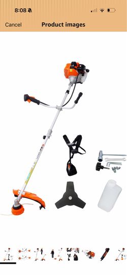 52CC 2-Cycle Gas Powered String Trimmer Edger Weed Eater, 2-in-1 Multi Garden Tools with 10" Brush Cutter, Cordless Hedge Trimmer Grass Trimmer Lawn M