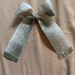 White Glitter Bow