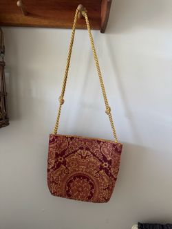 Tapestry Shoulder Bag with Rope Strap