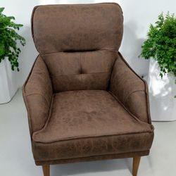 Timber Luxe Armchair Brown Sofa for Living Room, Suede Durable and Strong Fabric
