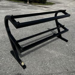 Heavy Duty Steel Two Tier Dumbbell & Barbell Gym Weightlifting Gym Storage Weight Rack! Delivery Available! Made to Hold Very Heavy Weights 60x22x32in