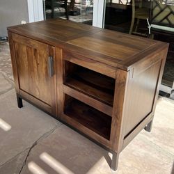CRATE & BARREL Brown Wooden Credenza Entertainment Console Rectangle *QUALITY*