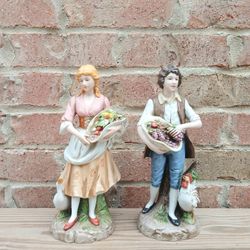 Vintage Homco Farming Couple Figurines