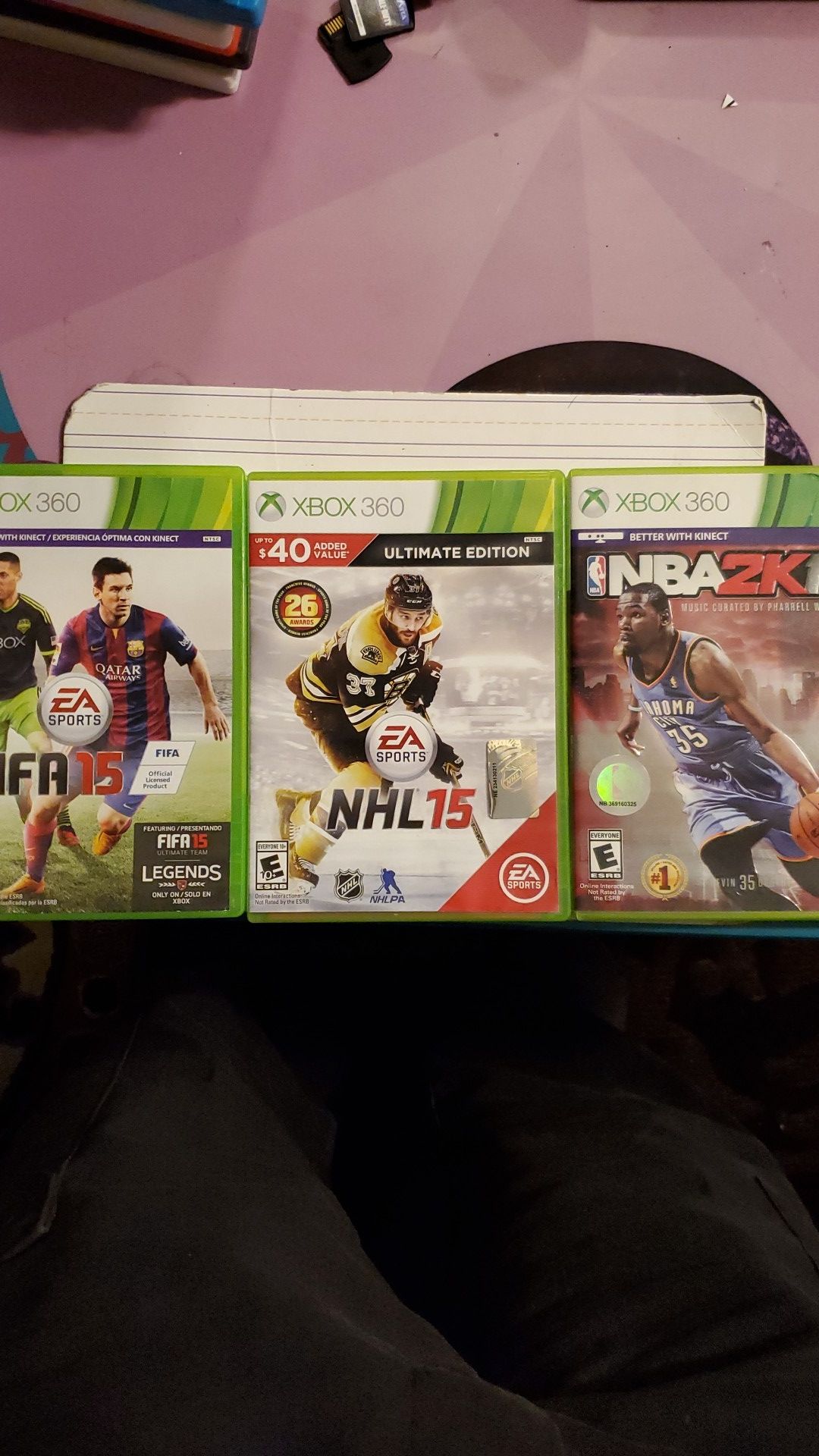 XBOX 360 NBA 2K15,NHL 15, MADDEN 15