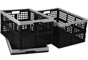 Stackable collapsible storage crates