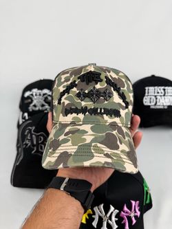 Camo Baseball Cap with Cross Embroidery