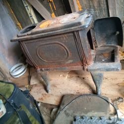 Vintage Cast Iron Wood Stove 