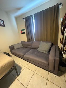 Gray Fabric 3-Seat Sofa