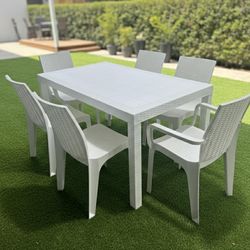 7-Piece Patio Set,Plástico,resina ,nada de hierro ,de calidad