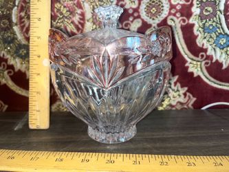 Vintage Oneida Lead Crystal Bowl Southern Garden Frosted Rose Design