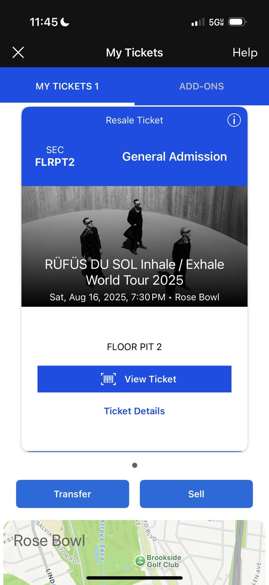 Rufus Du Sol VIP Ticket