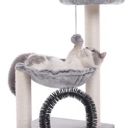 Cat Tree with Scratching Posts Plush Basket & Perch for Play Rest, 